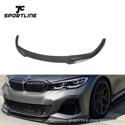 Real Carbon Fiber Front Bumper Splitter Lip Spoiler for BMW 3 Series G20 G28 330i 2020-2023